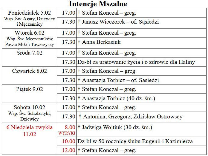 od 05.02 do 11.02.2024