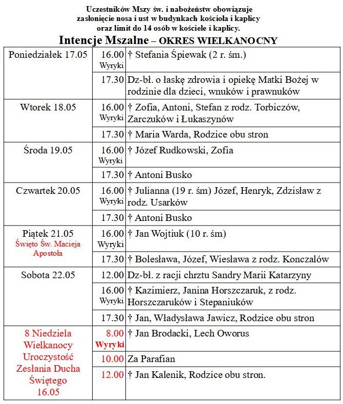 od 17.05 do 23.05.2021