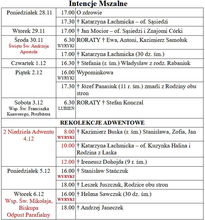 od 28.11 do 06.12.2022