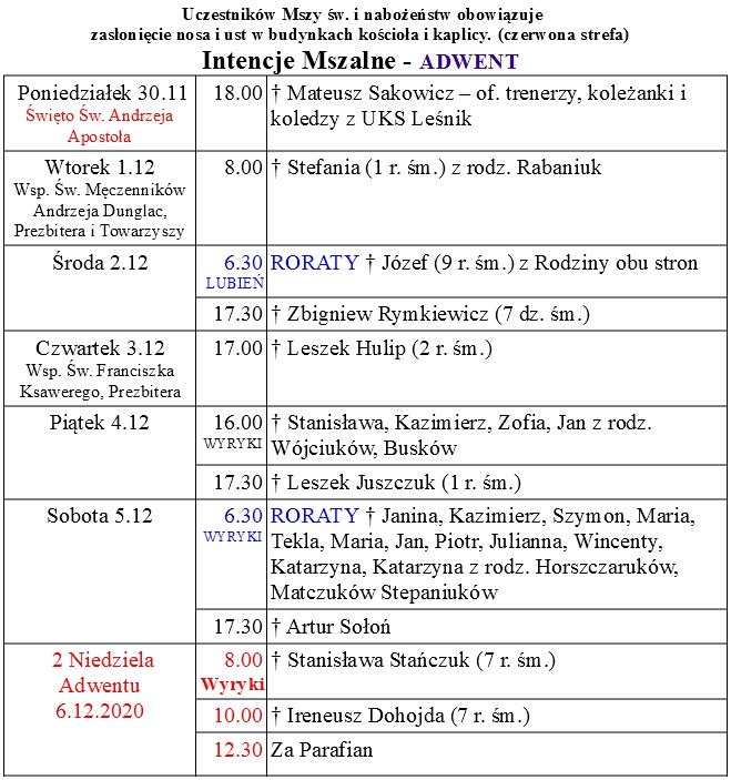 od 30.11 do 06.12.2020